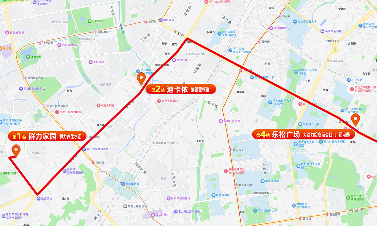 2号线：群力线路线图